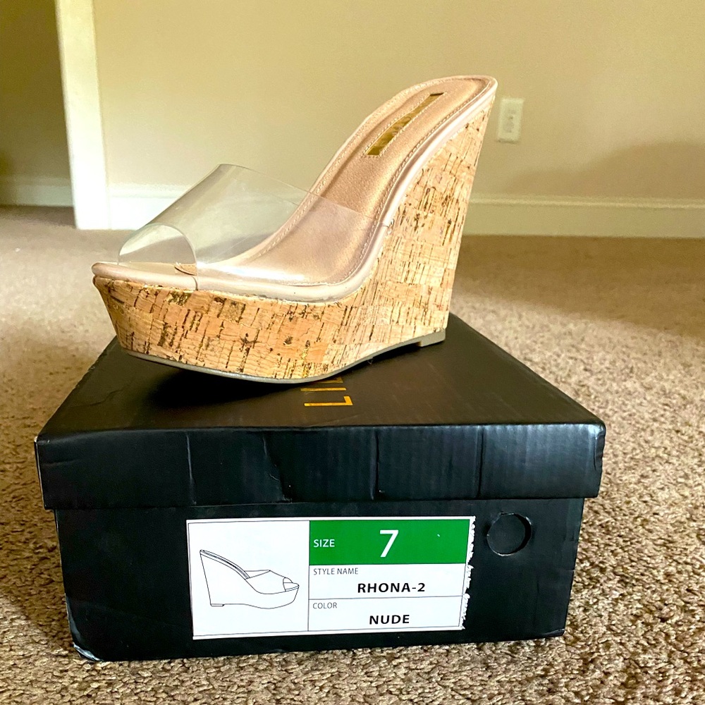 Clear Strapped Wedges